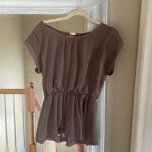 Light brown peplum style blouse